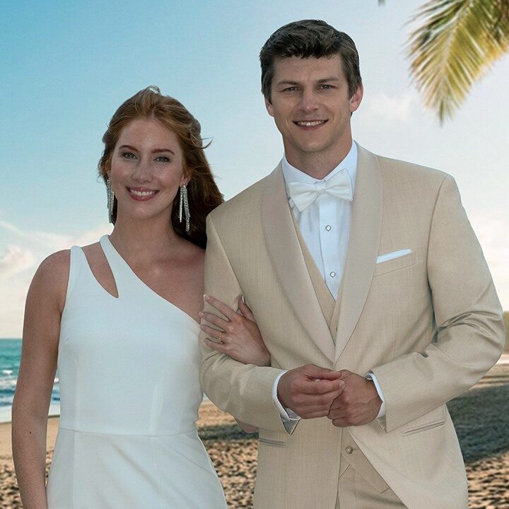 Tan Tuxedo Tuxedo rental Tuxedo purchase La Boutique de bridal & Tuxedos Suit rental